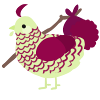 A apple and maroon chicken with a lace pattern