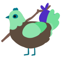 A bark and spring chicken with a head pattern