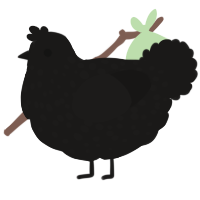 Argon, a sable chicken with a speckle pattern