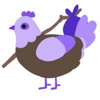 A bark and lilac chicken with a head pattern