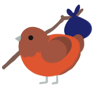 A vermilion and russet chicken with a head pattern