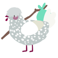 A silver and white chicken with a speckle pattern