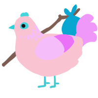 tennis ball, a rose and lavender chicken with a neck-speckle pattern