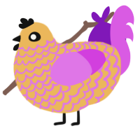 A honey and orchid chicken with a lace pattern