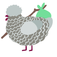 A ash and silver chicken with a lace pattern