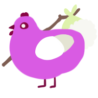 A orchid and white chicken
