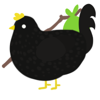Common Blackbird, a black and sable chicken with a speckle pattern