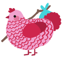 Strawberry Syrup, a pink and crimson chicken with a lace pattern