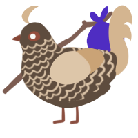 A bark and beige chicken with a lace pattern