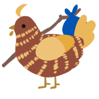 A russet and honey chicken with a bar pattern