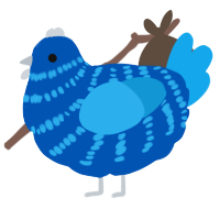 A ultramarine and sky chicken with a bar pattern