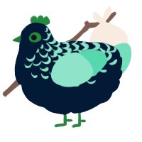 A tumblr and mint chicken with a half-lace pattern