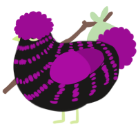 A sable and plum chicken with a bar pattern