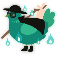 A teal and turquoise chicken with a neck-speckle pattern
