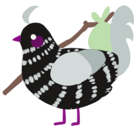 A sable and silver chicken with a bar pattern