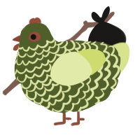 A olive and lemon chicken with a lace pattern
