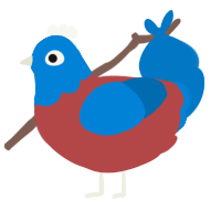 A red and sapphire chicken with a head pattern