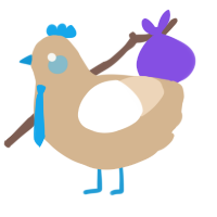 meep, a beige and cream chicken