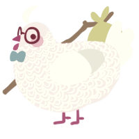 plumon, a lavender and mist chicken with a double-lace pattern