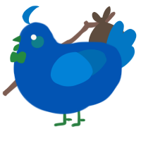 A ultramarine and sapphire chicken