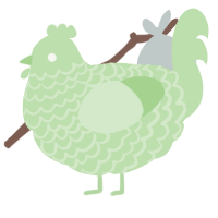 A gluppy chicken with a lace pattern
