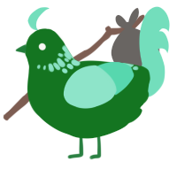 A leaf and mint chicken with a neck-speckle pattern