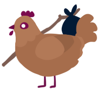 A brown chicken with a head pattern