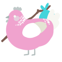 A pink and white chicken with a neck-band pattern