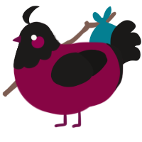 A maroon and sable chicken with a head pattern
