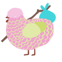rococo, a pink and lemon chicken with a lace pattern