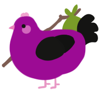 A plum and black chicken