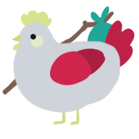 A mist and crimson chicken