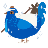 AY1755, a ultramarine and sapphire chicken with a half-lace pattern
