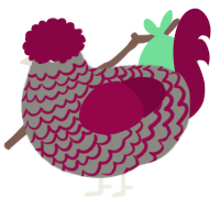 A ash and maroon chicken with a lace pattern