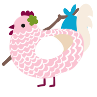 A rose and cream chicken with a lace pattern