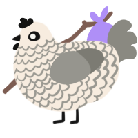 A cream and ash chicken with a lace pattern