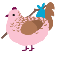 A rose and brown chicken with a half-lace pattern