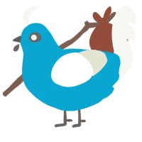 A cerulean and white chicken