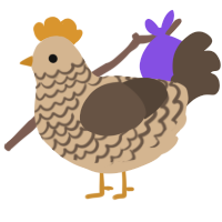 A beige and bark chicken with a lace pattern