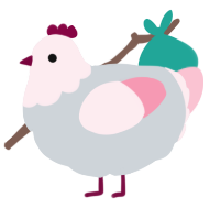 A mist and rose chicken with a head pattern