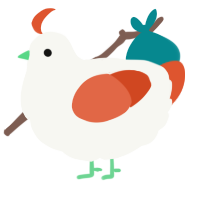 A white and vermilion chicken