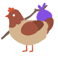 A beige and russet chicken with a head pattern