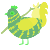 A brown and indigo chicken with a bar pattern