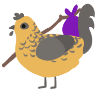 Penicillined puddin, a honey and grey chicken with a half-lace pattern
