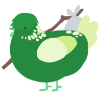 big pea, a viridian and apple chicken with a neck-speckle pattern
