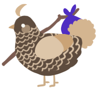 A bark and beige chicken with a lace pattern