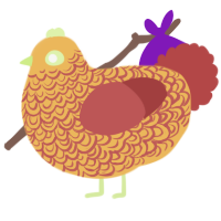 A honey and red chicken with a double-lace pattern