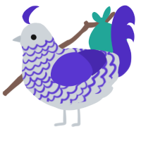 A mist and indigo chicken with a lace pattern