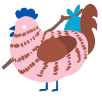A rose and russet chicken with a bar pattern