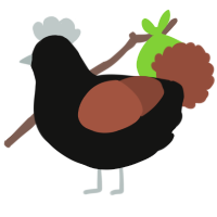 A black and russet chicken
